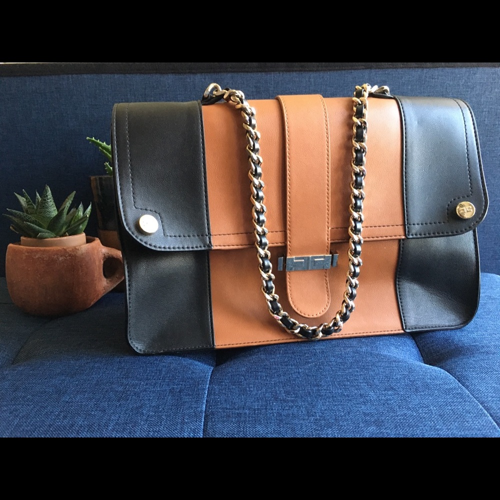 Elisabetta Franchi Black/Brown Italian Leather Bag